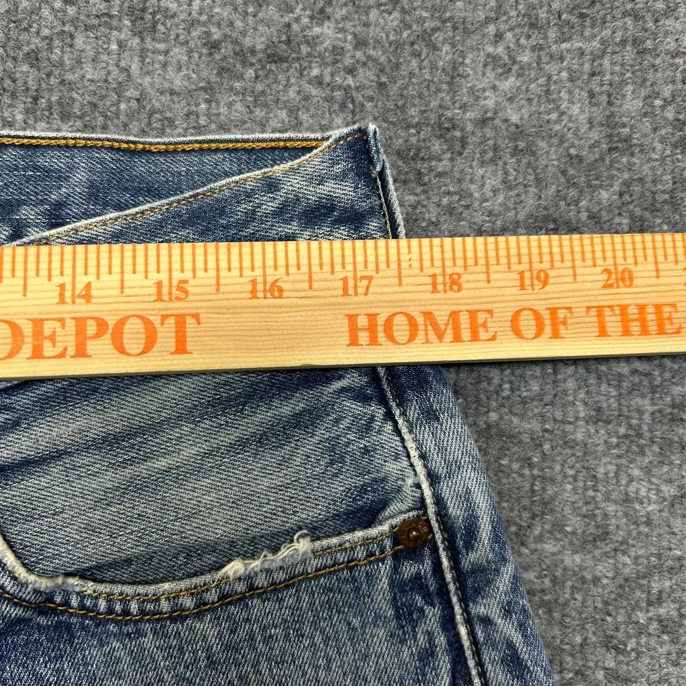 Levi's 501 Original Straight Fit Jeans Men's 35X31 Blue Denim Button Fly - Flaws